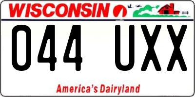 WI license plate 044UXX