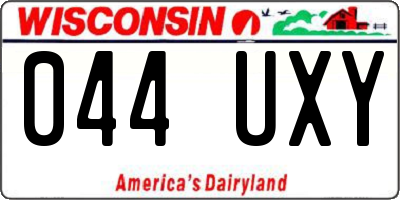 WI license plate 044UXY