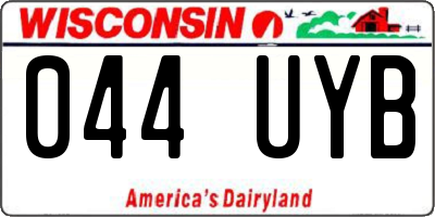 WI license plate 044UYB
