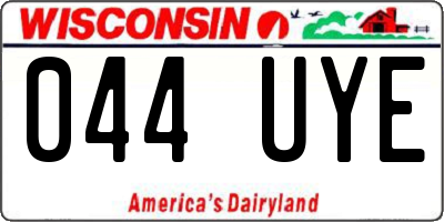 WI license plate 044UYE
