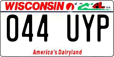 WI license plate 044UYP