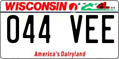 WI license plate 044VEE