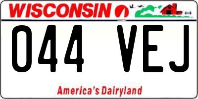 WI license plate 044VEJ
