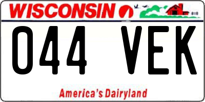WI license plate 044VEK