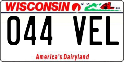 WI license plate 044VEL