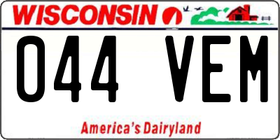 WI license plate 044VEM