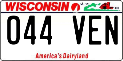 WI license plate 044VEN