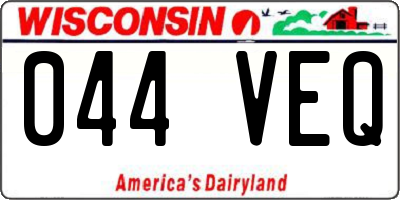WI license plate 044VEQ