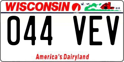 WI license plate 044VEV