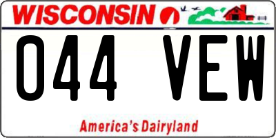 WI license plate 044VEW