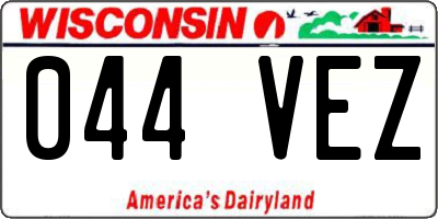 WI license plate 044VEZ