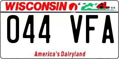 WI license plate 044VFA