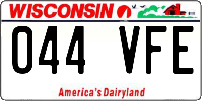 WI license plate 044VFE