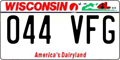 WI license plate 044VFG