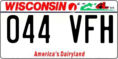 WI license plate 044VFH