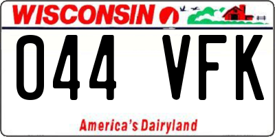 WI license plate 044VFK