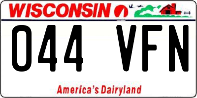 WI license plate 044VFN