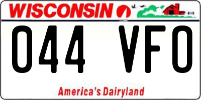 WI license plate 044VFO
