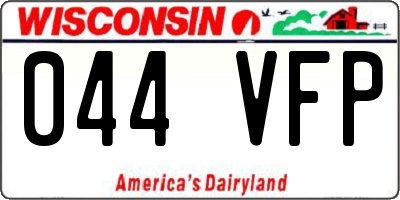 WI license plate 044VFP