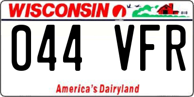 WI license plate 044VFR