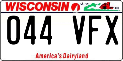 WI license plate 044VFX