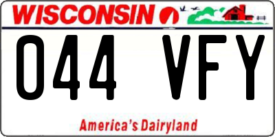 WI license plate 044VFY