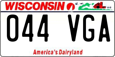 WI license plate 044VGA