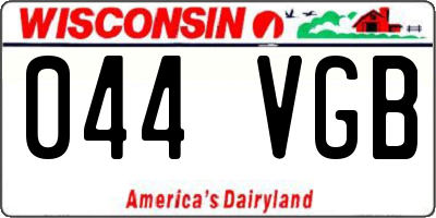 WI license plate 044VGB