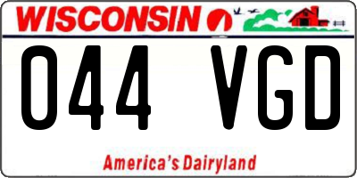 WI license plate 044VGD