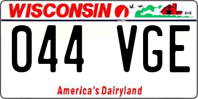 WI license plate 044VGE