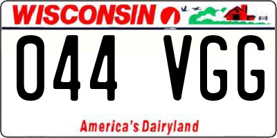 WI license plate 044VGG