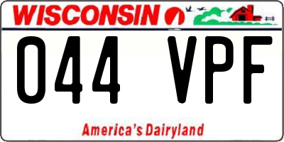 WI license plate 044VPF