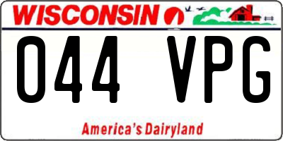 WI license plate 044VPG