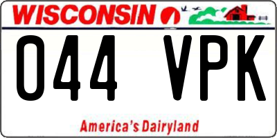 WI license plate 044VPK