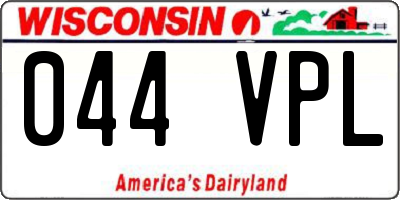 WI license plate 044VPL