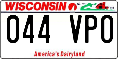 WI license plate 044VPO