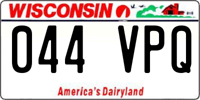 WI license plate 044VPQ