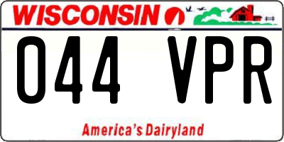 WI license plate 044VPR