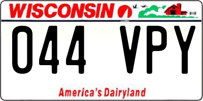 WI license plate 044VPY