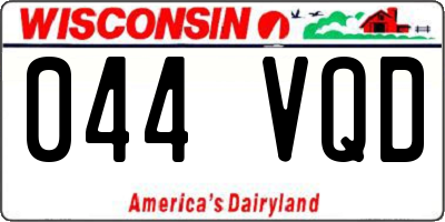 WI license plate 044VQD