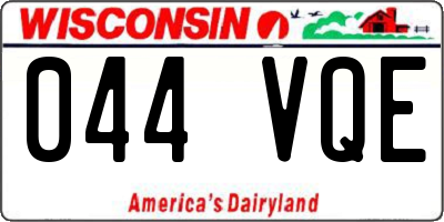 WI license plate 044VQE