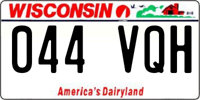 WI license plate 044VQH