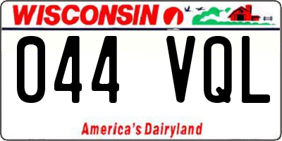 WI license plate 044VQL
