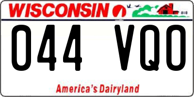 WI license plate 044VQO