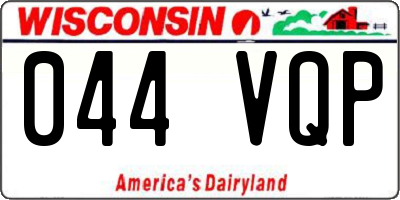 WI license plate 044VQP