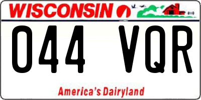 WI license plate 044VQR