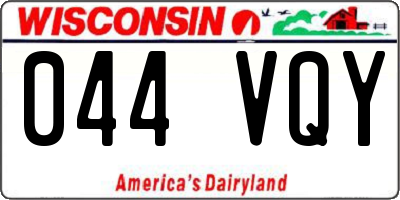 WI license plate 044VQY