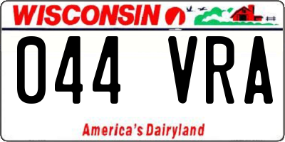 WI license plate 044VRA