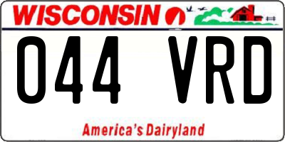 WI license plate 044VRD