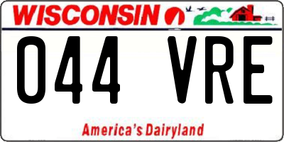 WI license plate 044VRE